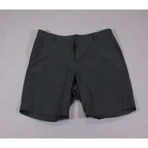 Banana Republic Men Elastic Waistband Comfort Flat Front Shorts Black Stretch 38